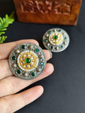 Dual-Tone Kundan Stud Earrings for Casual Wear | Sarichka