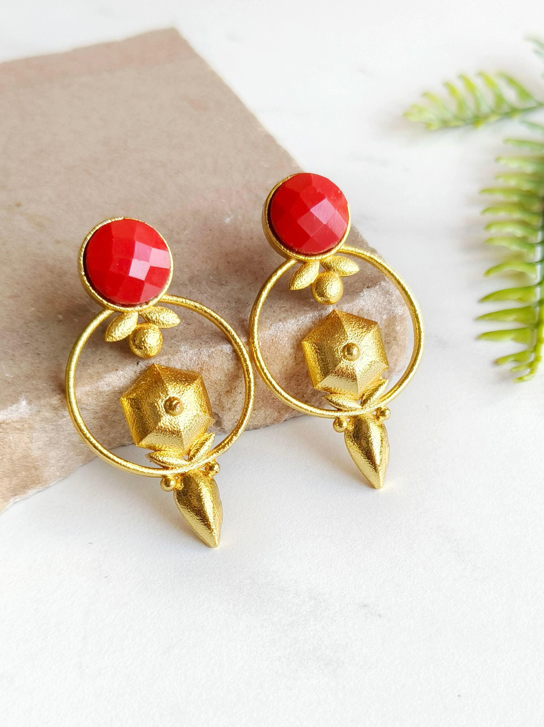 Gold-Plated Monalisa Earrings for Special Occasions | Sarichka