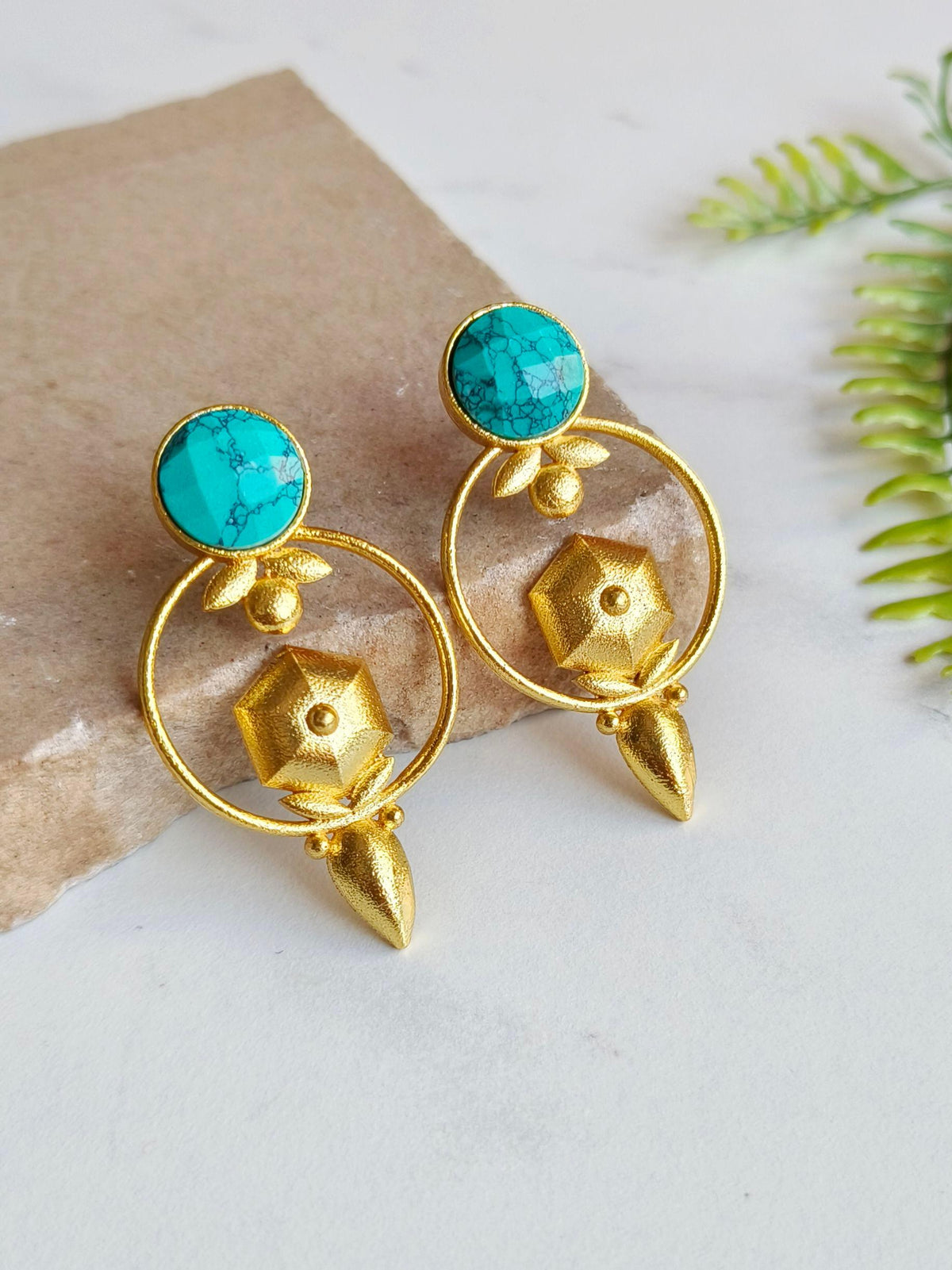 Gold-Plated Monalisa Earrings for Special Occasions | Sarichka