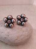 Silver Look-Alike Floral Stud Earrings for Daily Wear | Sarichka