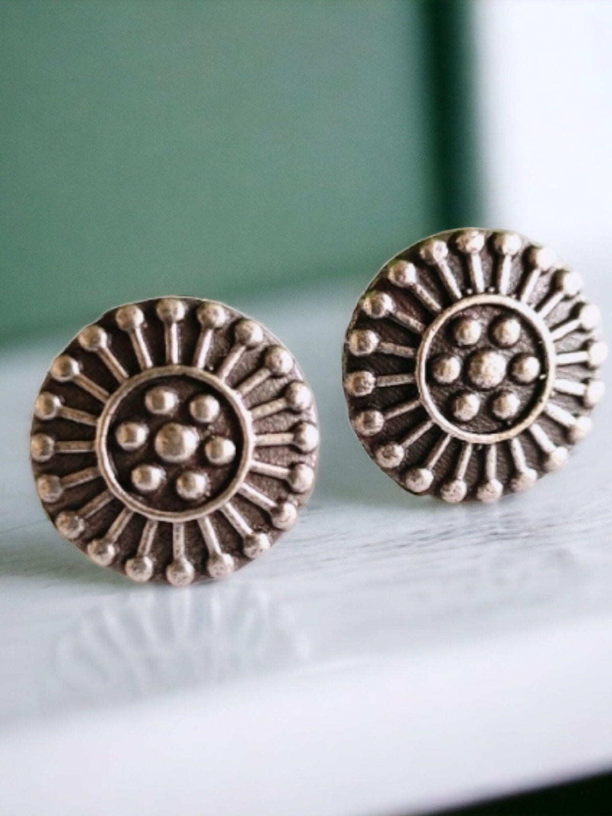 Premium Quality Oxidized Stud Earrings for Daily Wear - Sarichka