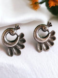 Silver-Plated Peacock Stud Earrings: Timeless Style for Every Day | Sarichka