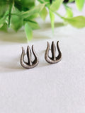 Silver-Plated Trishul Stud Earrings: Casual Elegance with a Twist | Sarichka