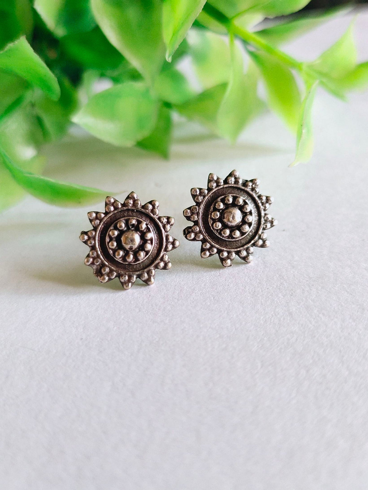 Silver Tone Stud Earrings for Elegant, Everyday Sophistication | Sarichka