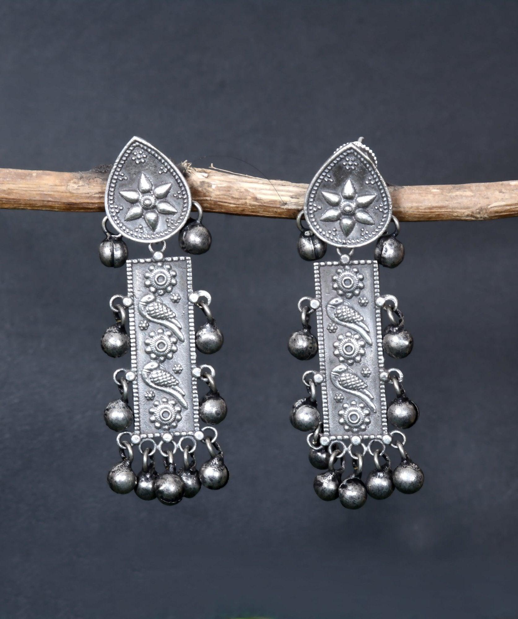 Oxidised Dangler Earrings