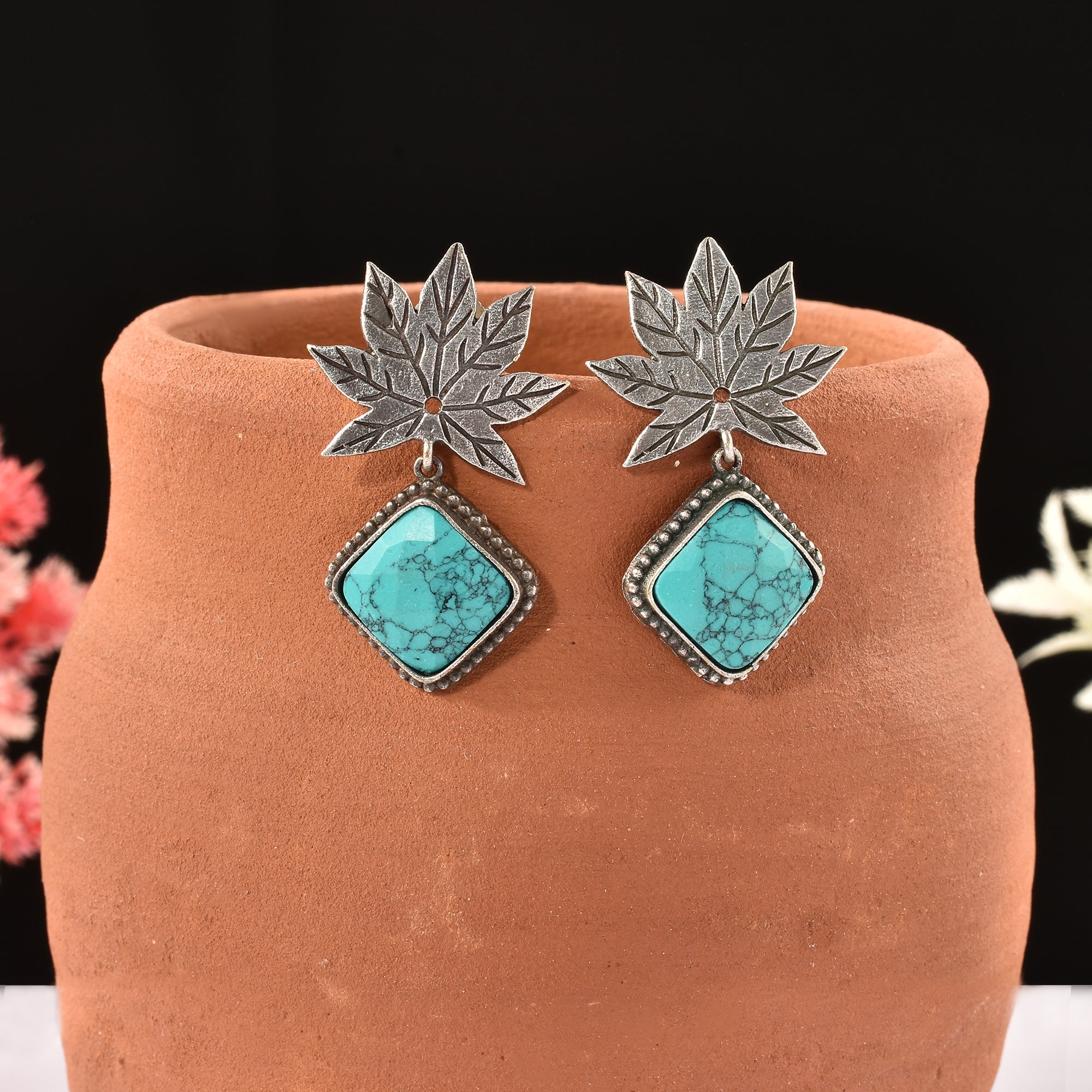 turquoise monalisa partywear earrings under 300