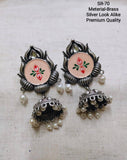 Round Shaped Enamel Jhumka Earring with Pearl | Sarichka