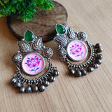 Chand Wali Enamel Earring with Ghungroo | Sarichka