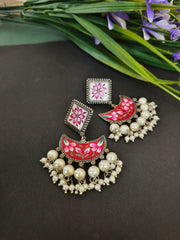 Hand-painted Oxidised Jewellery Earrings | Sarichka