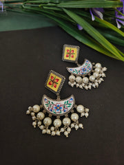 Hand-painted Oxidised Jewellery Earrings | Sarichka