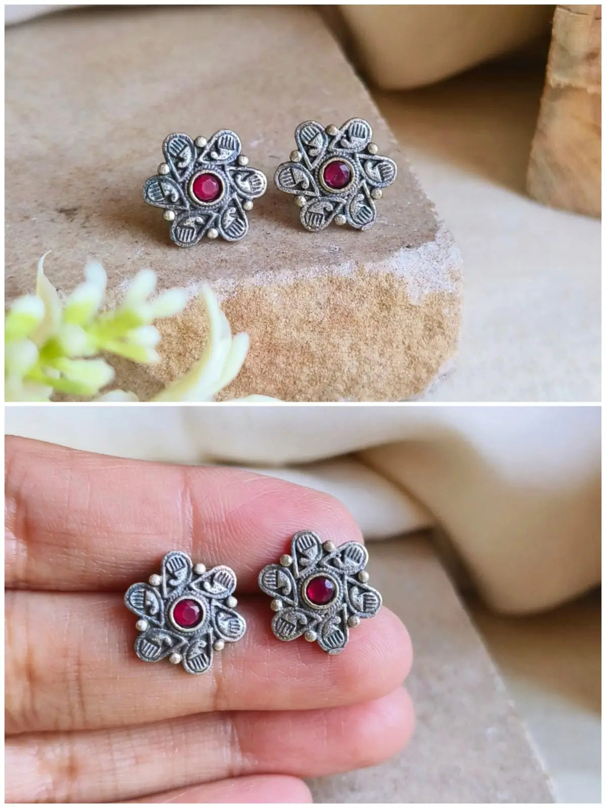 Chic Oxidised Silver Mini Studs Combo | Sarichka