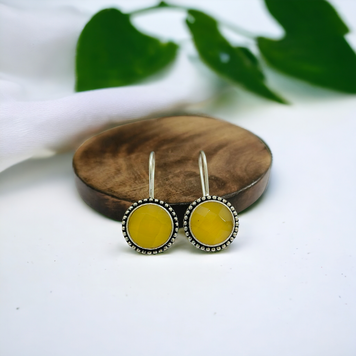 Circle Oxidised Hook Earrings | Sarichka