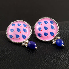 trendy pearl enamel earrings for women