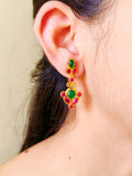 Ethnic Wear Gold Plated Stone Dangler Earrings for Elegant Style | Sarichka