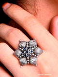 Silver Replica Floral Adjustable Finger Rings for Daily Wear | Sarichka