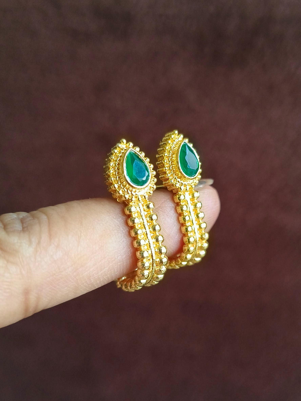 Brass Gold Plated Hoop Earrings for Daily Wear | Sarichka