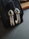 Silver Look-Alike Oxidised Hoop Earrings for Daily Wear | Sarichka