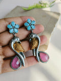 Flower and Picock Style Earring With Monalisa Stone | Sarichka