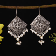 oxidised pearl earrings