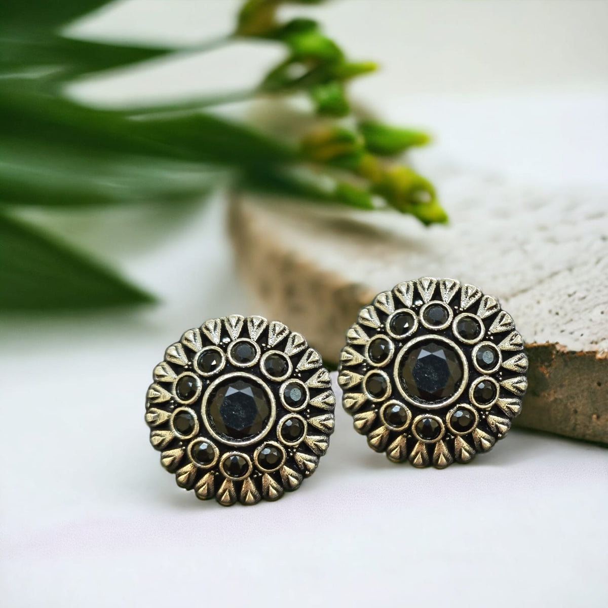 oxidised small stud earrings