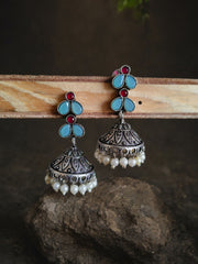 black oxidised jhumka