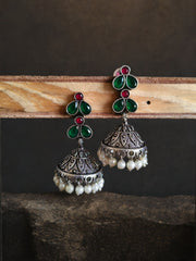 black oxidised jhumka