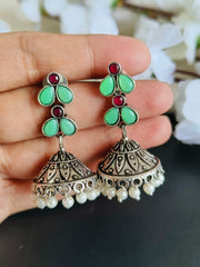 Brass Black Oxidised Jhumka | Sarichka