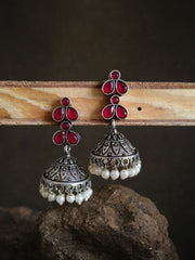 black oxidised jhumka