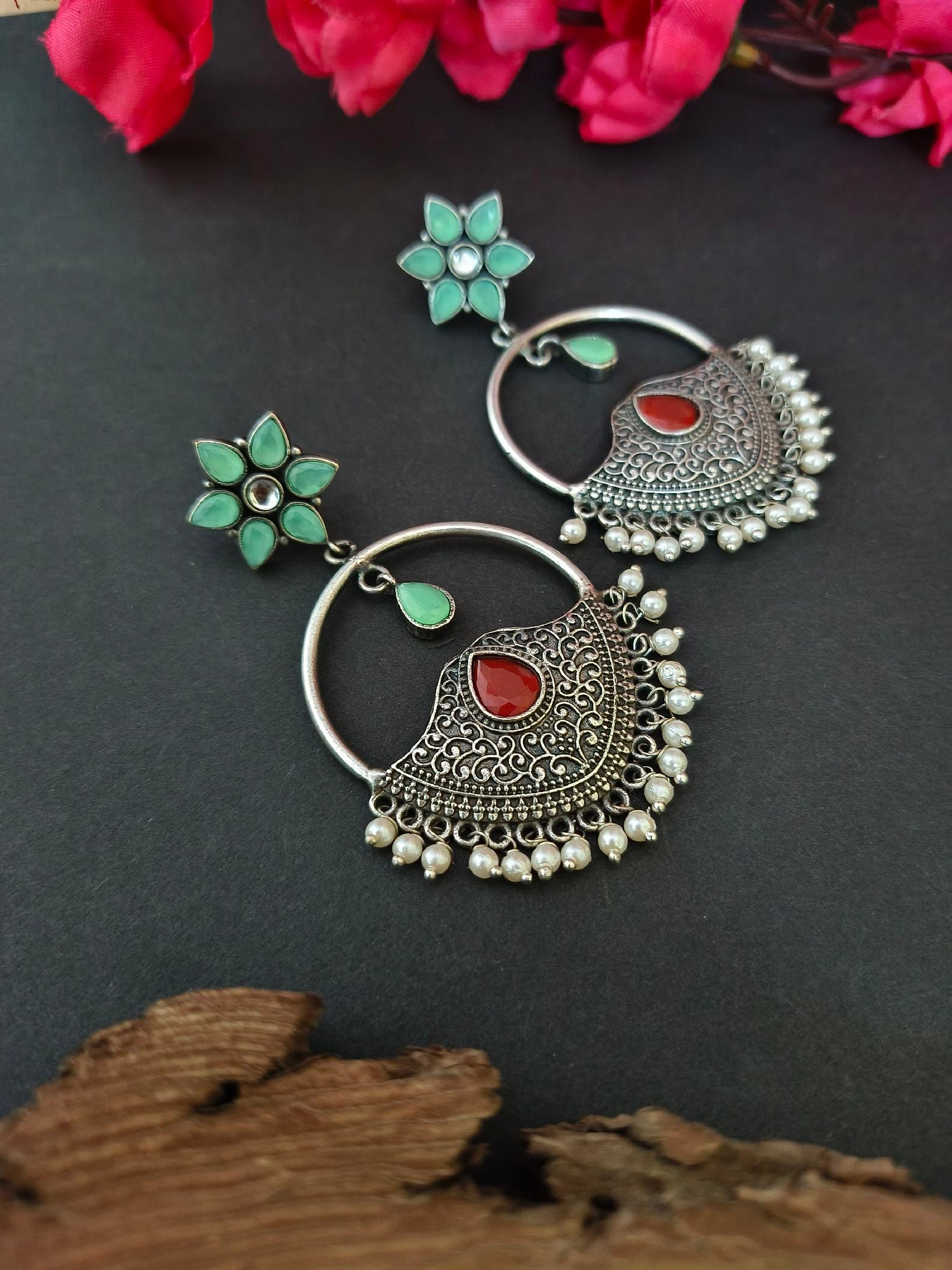 Chandbali Earrings Silver