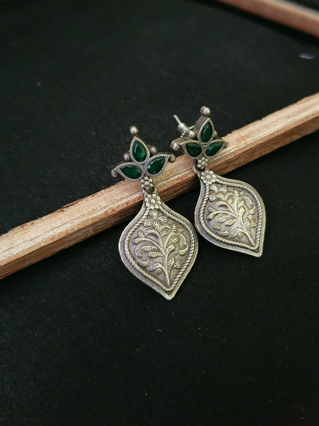 Oxidised Dangler Earrings