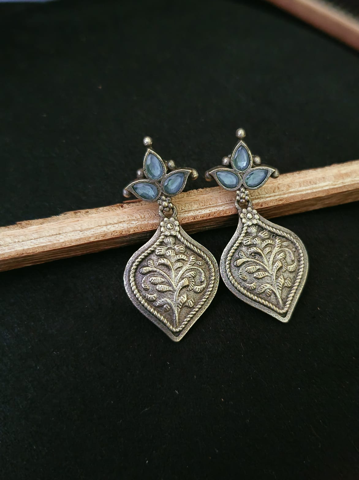 Oxidised Dangler Earrings