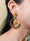 Gold-Plated Traditional Chandbali Dangler Earrings for Elegant Look | Sarichka