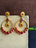 Gold-Plated Traditional Chandbali Dangler Earrings for Elegant Look | Sarichka