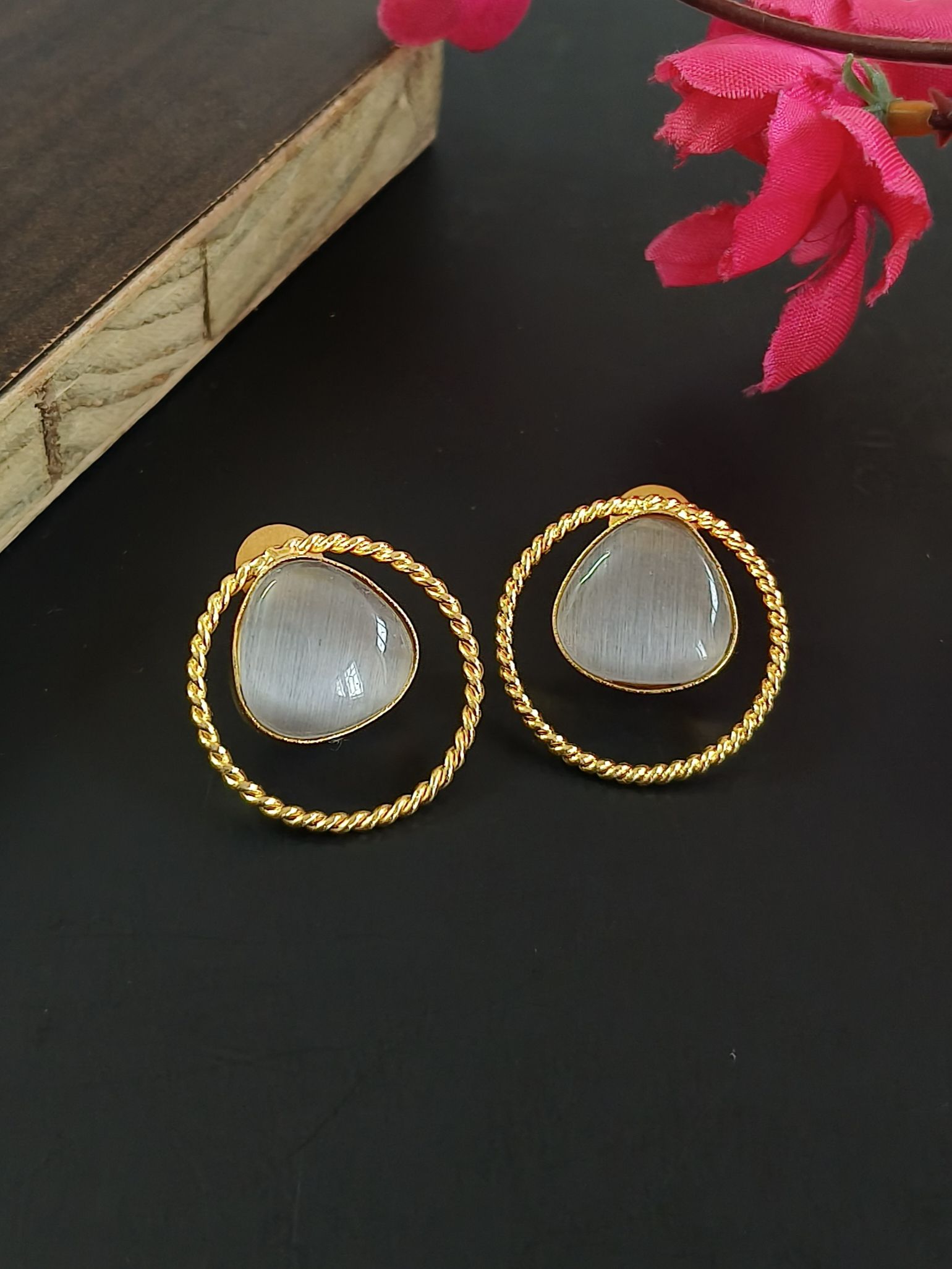 Golden Stud Earrings 