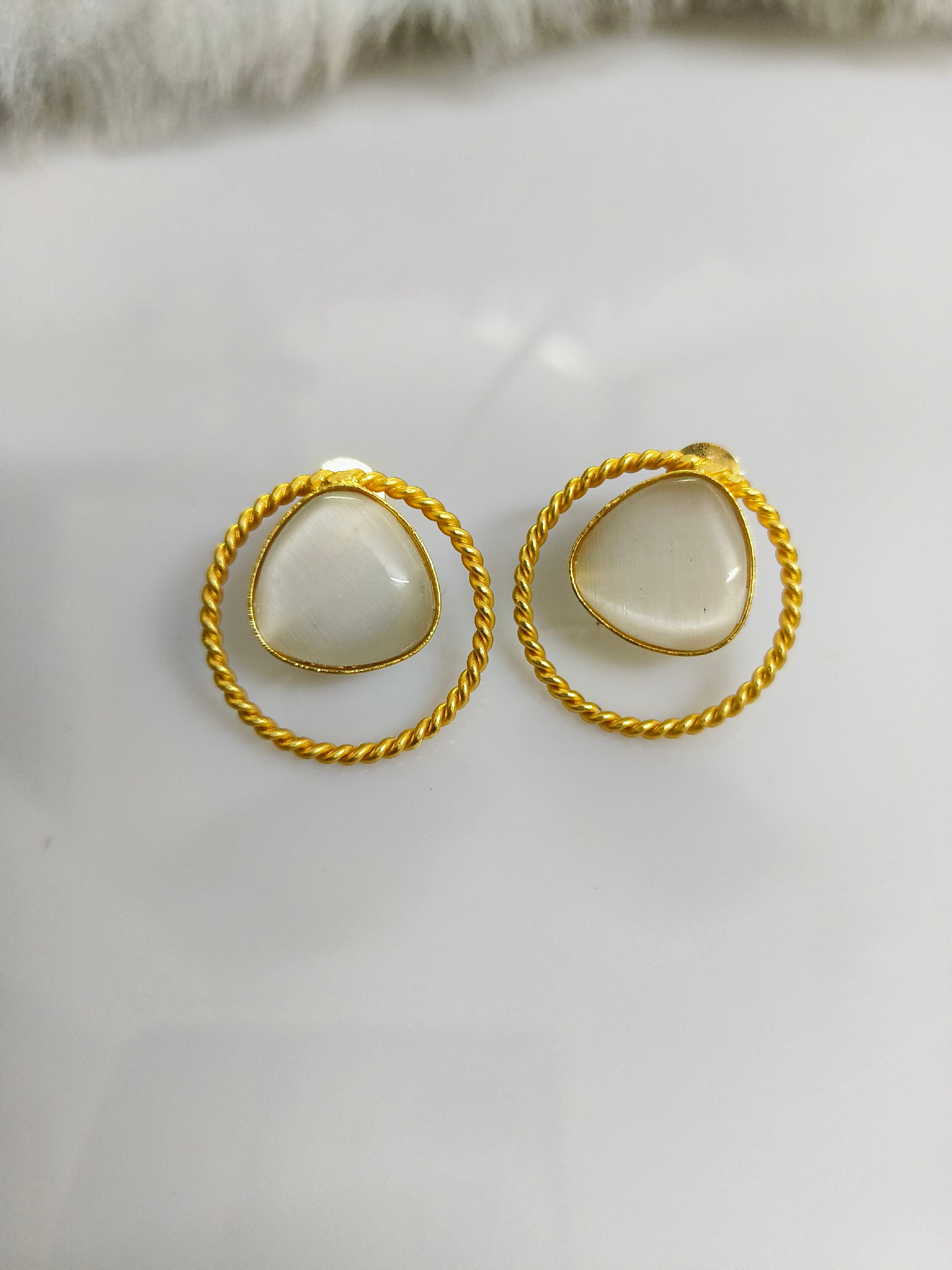 Golden Stud Earrings 