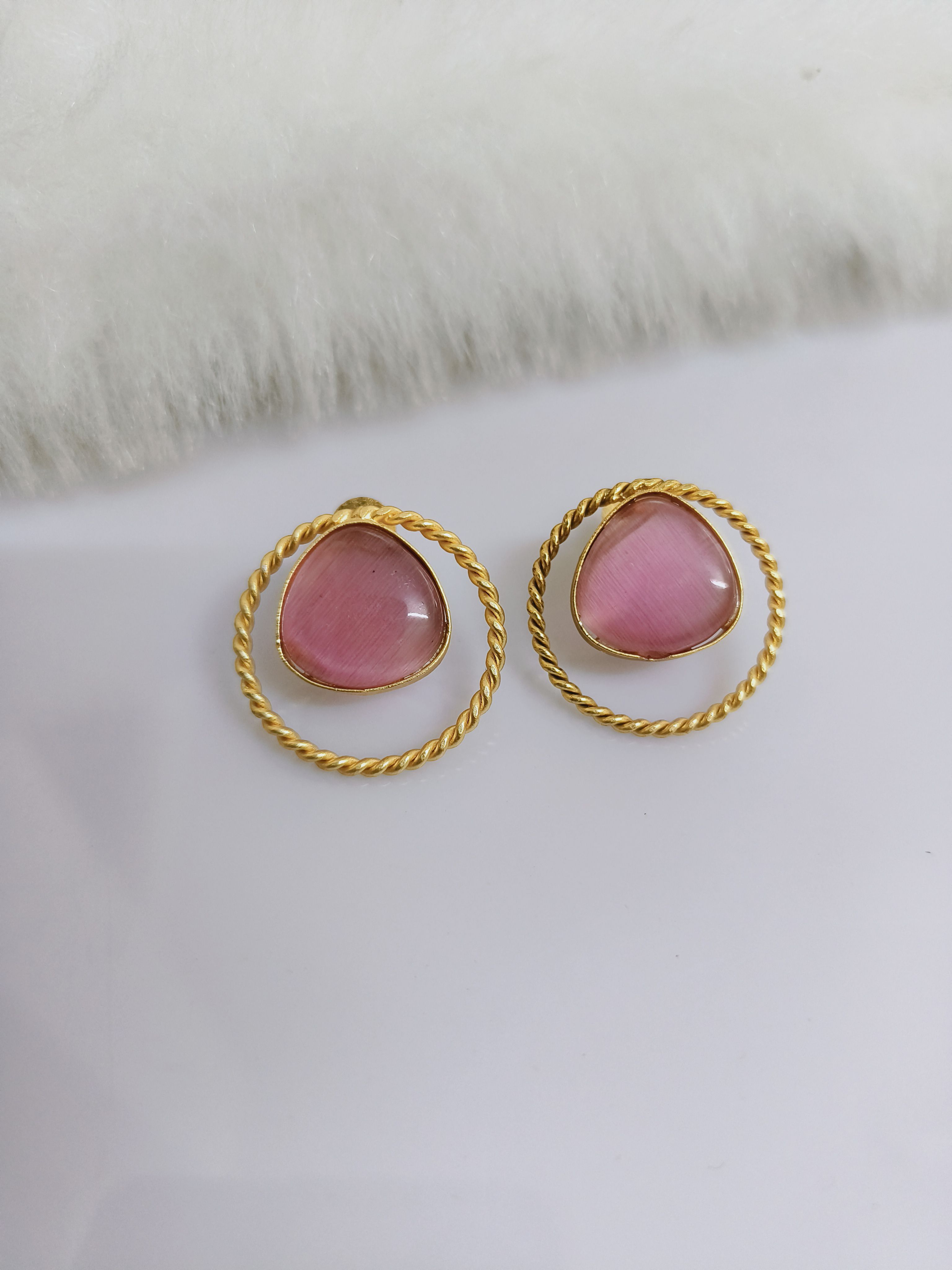 Golden Stud Earrings 