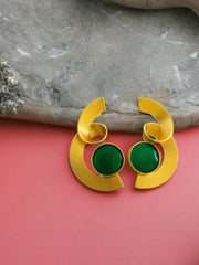 New Look Gold Plated Earring with Monalisa Stone | Sarichka