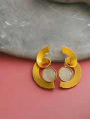 New Look Gold Plated Earring with Monalisa Stone | Sarichka