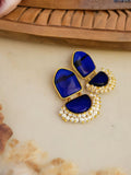 Gold Plated Earring with Monalisa Stone and Pearl | Sarichka