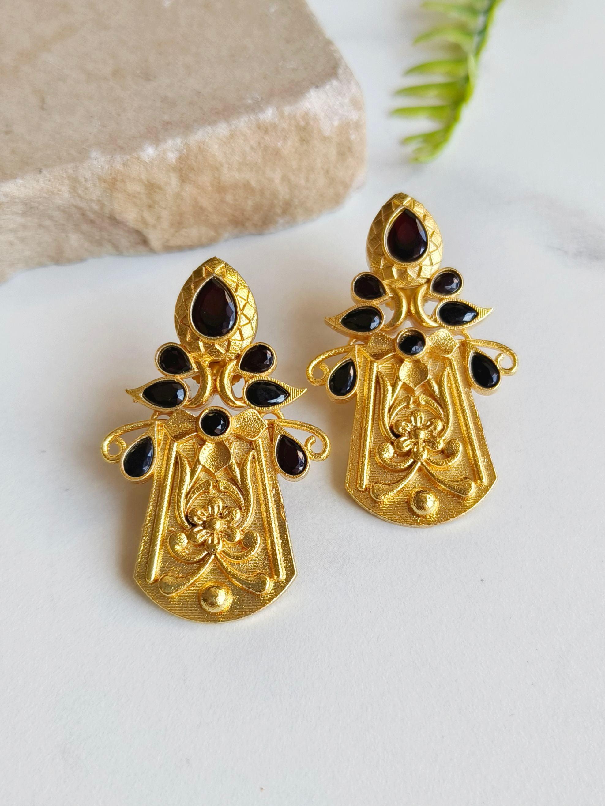 Glamorous Golden Dangler Earrings – Perfect for Party Elegance | Sarichka