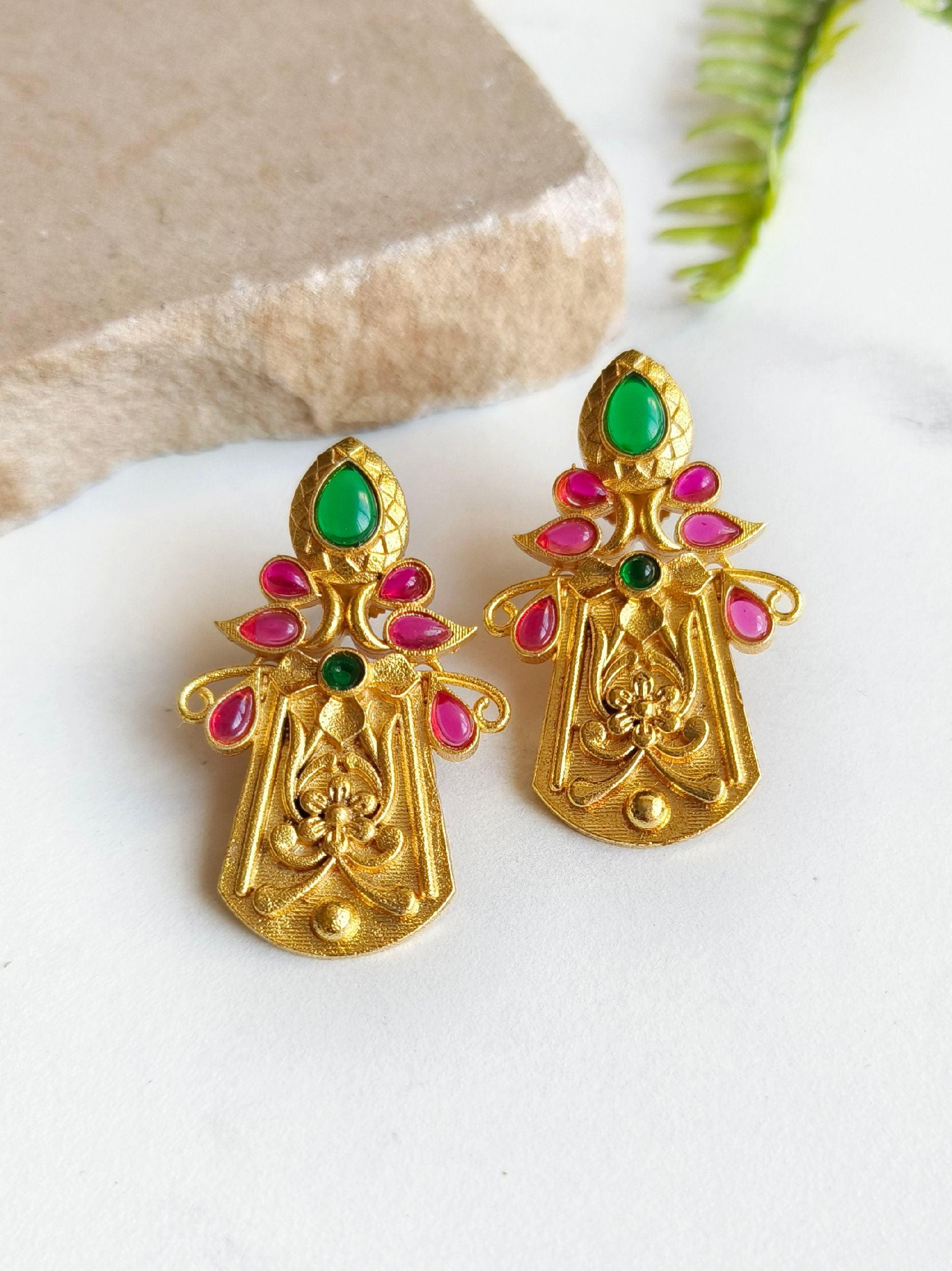 Glamorous Golden Dangler Earrings – Perfect for Party Elegance | Sarichka