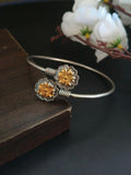 Antique Dual Tone Floral Adjustable Bracelet for Elegant Style | Sarichka