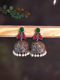 Traditional German Silver Jhumka with Intricate Design and Stunning Finish | Sarichka