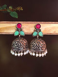 Traditional German Silver Jhumka with Intricate Design and Stunning Finish | Sarichka