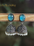 Silver Oxidised Jhumka