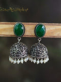 Silver Oxidised Jhumka