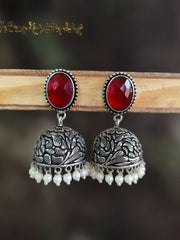 Silver Oxidised Jhumka