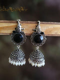 Oxidised Pearl Earrings