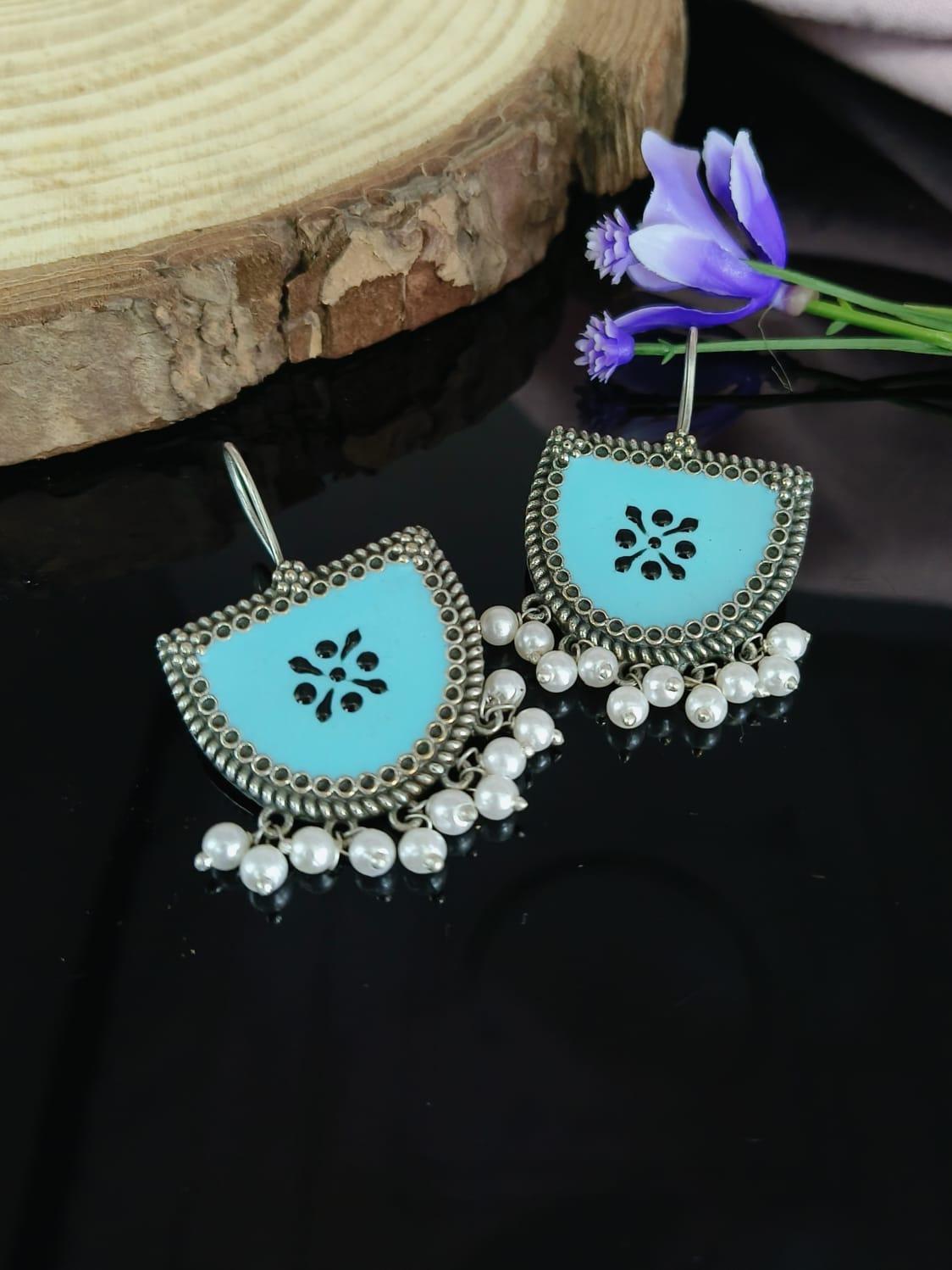 Meenakari Oxidized Earrings