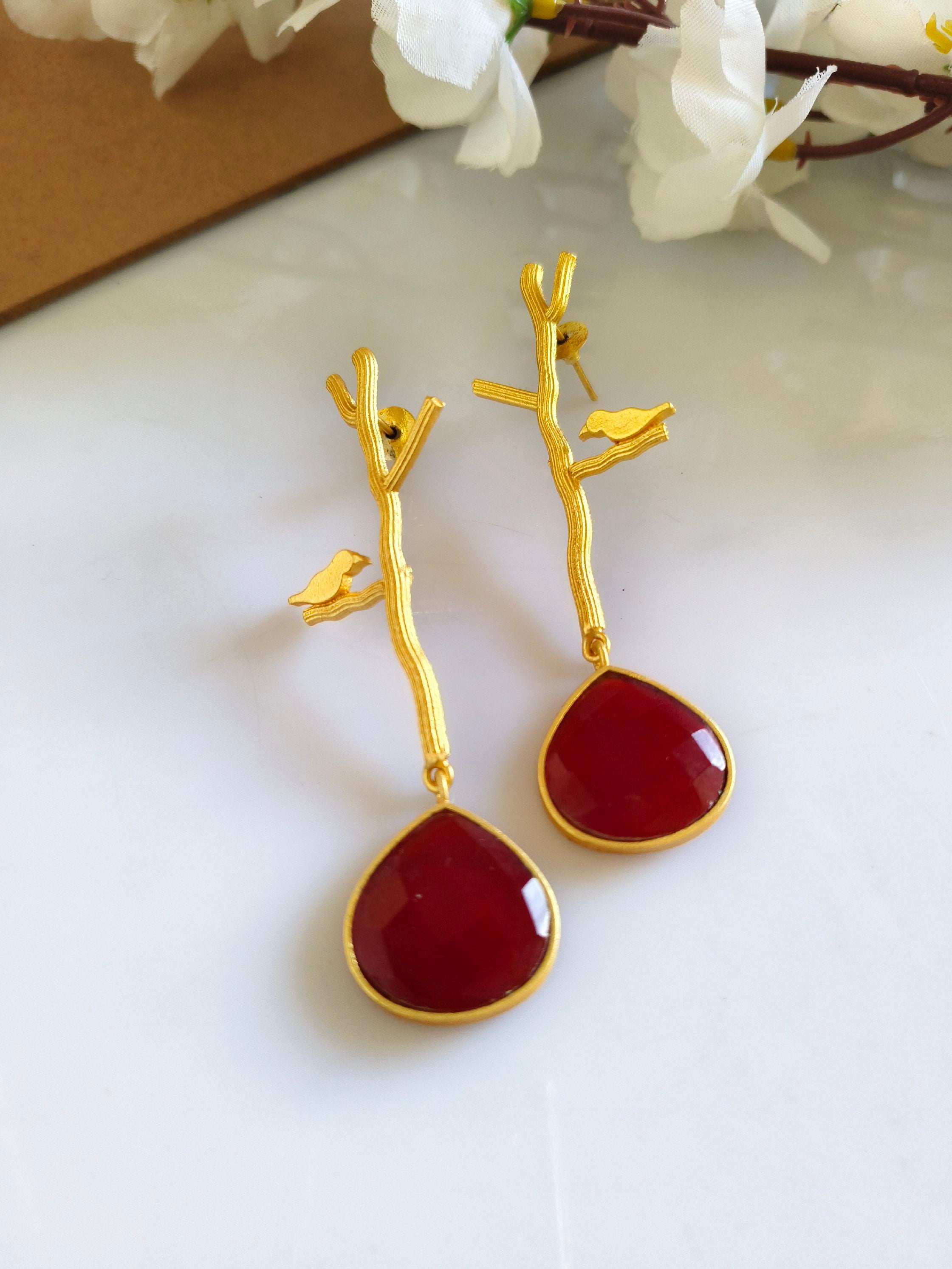 Golden dangler earrings 